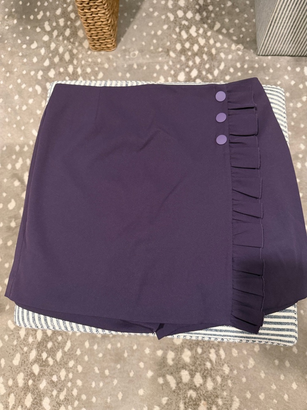 Tory Burch Tory Sport Purple Ruffle Golf Skort with Button Detail